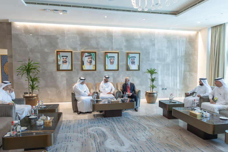 Mansoor bin Mohammed meets with President and CEO of Rush University System for Health on the sidelines of WHX Dubai 2026